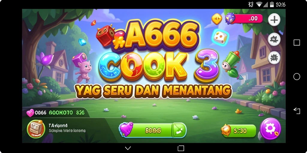 Screenshot gameplay Match-3 AA666 yang penuh warna dan menantang.