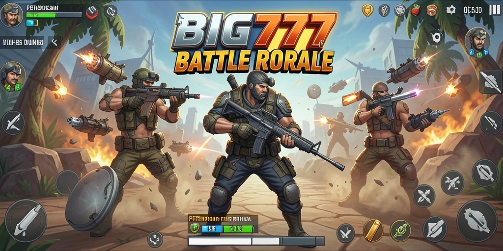 Tampilan utama gameplay BIG777 dengan aksi Battle Royale yang seru.
