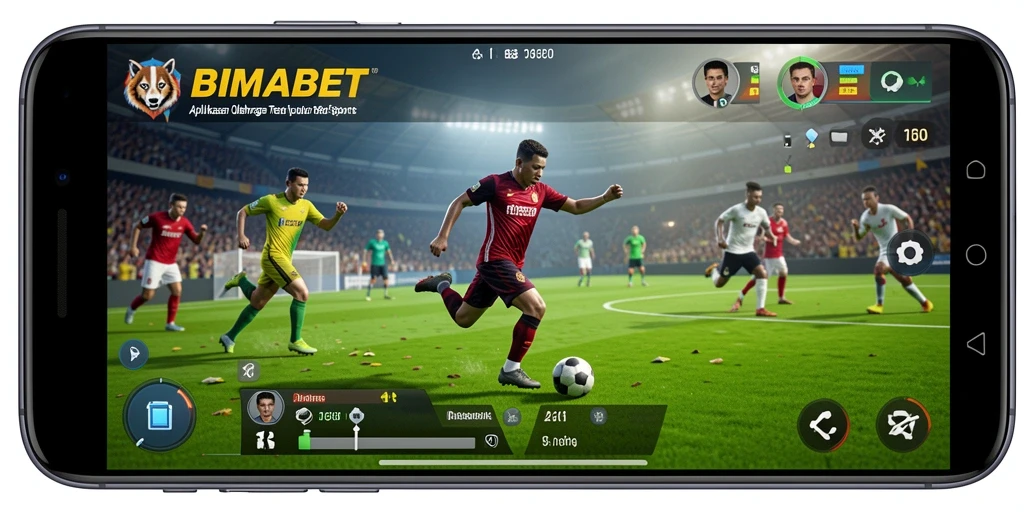 Tampilan gameplay dari aplikasi <strong>BIMABET</strong> saat mengikuti liga olahraga.