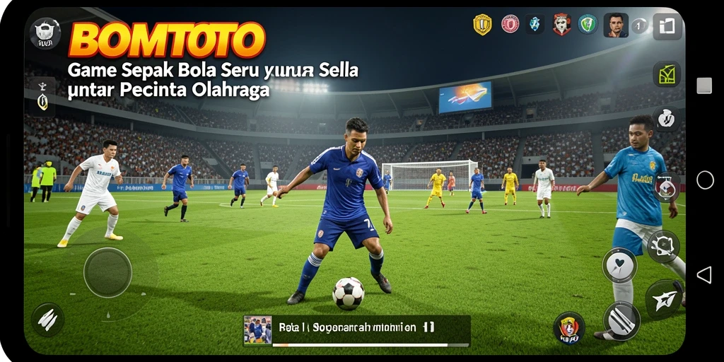 Tampilan gameplay menegangkan dalam pertandingan sepak bola.