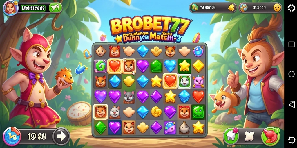 Tampilan gameplay BROBET77 yang penuh warna dan menantang.
