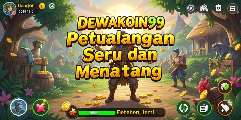 Tampilan gameplay seru dalam DEWAKOIN99 yang menampilkan pahlawan dalam petualangan.