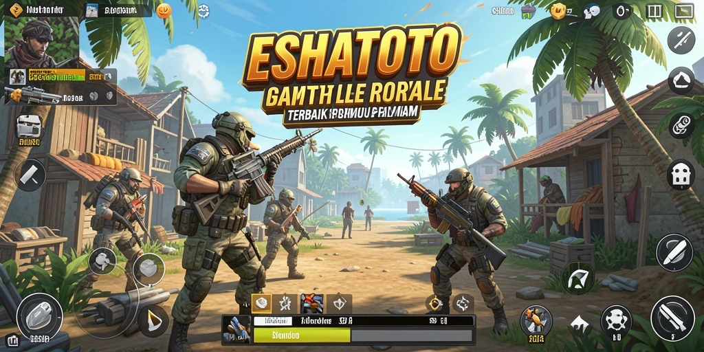 Gameplay seru ESHATOTO dalam arena Battle Royale dengan grafis menawan.
