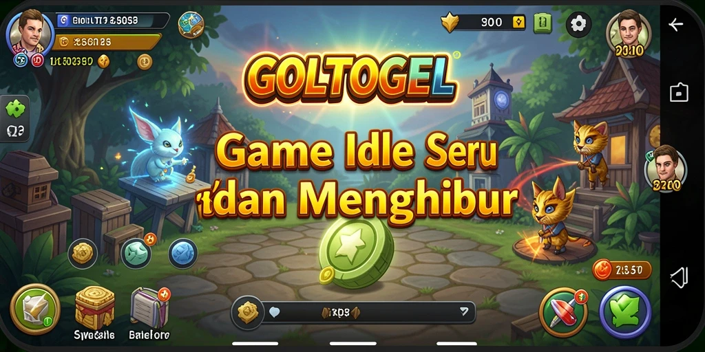 Tampilan screenshot GOLTOGEL yang menarik dengan karakter Idle.