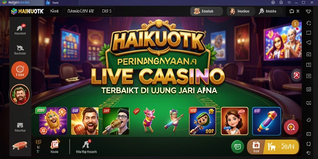 Tampilan gameplay HAIKUOTK dengan dealer profesional dalam suasana kasino langsung.