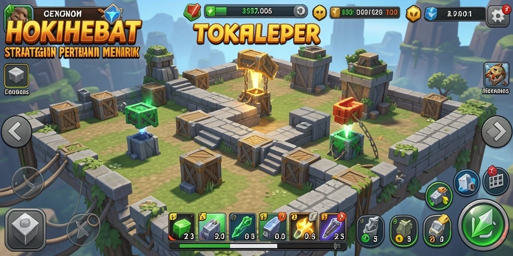 Screenshot HOKIHEBAT menampilkan aksi intens dalam permainan Tower Defense.