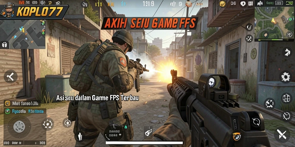 Tampilan gameplay intens di KOPLO77 dengan aksi tembak-menembak yang mendebarkan.