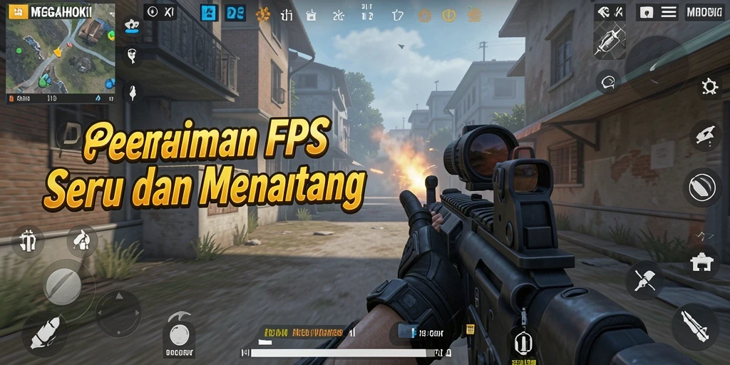 Gameplay menegangkan dalam pertempuran FPS di MEGAHOKI.