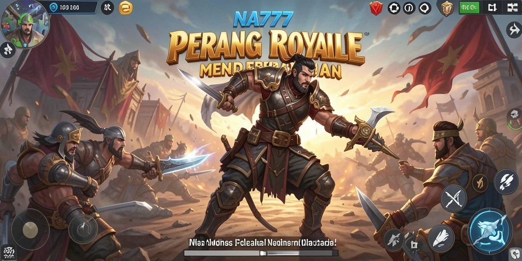 Tampilan aksi mendebarkan dalam gameplay Battle Royale NA777.