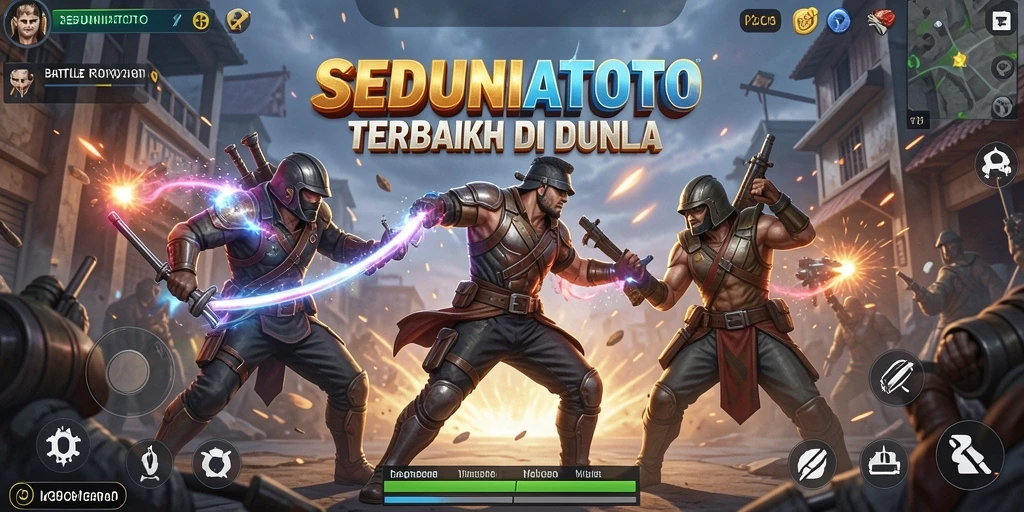 Screenshot gameplay SEDUNIATOTO yang penuh aksi dan strategi Battle Royale.