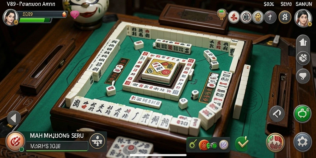 Screenshot gameplay V89 yang menampilkan momen seru permainan Mahjong.