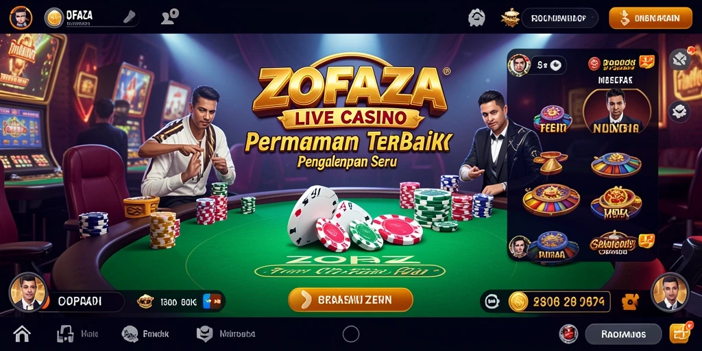 Tampilan gameplay ZOFAZA yang mendebarkan dalam Live Casino.