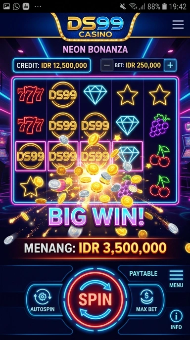 Screenshot antarmuka aplikasi ds99 yang menarik dan mudah dinavigasi.
